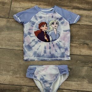 Disney Kids Swim Rashguard - Purple and White